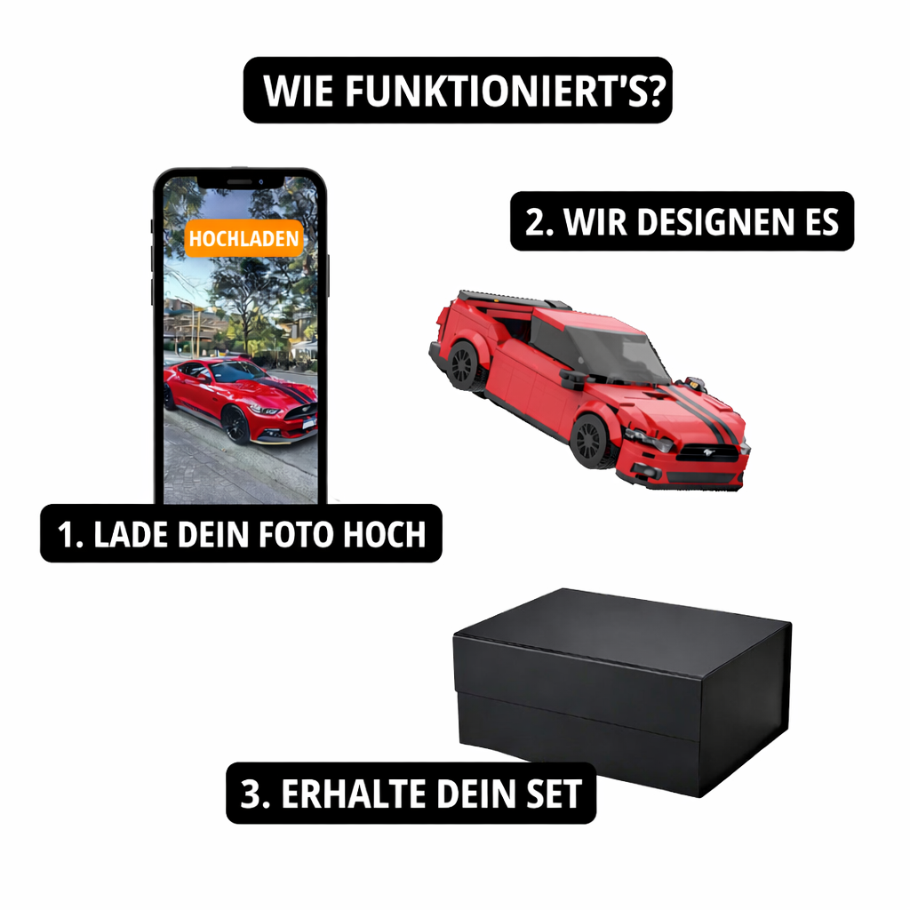 MotorBricks™ - Dein personalisiertes Auto Bausteine-Set